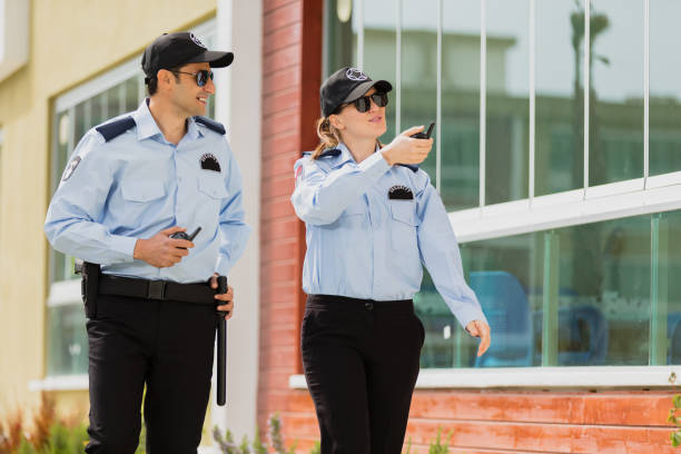 Two security guard working.